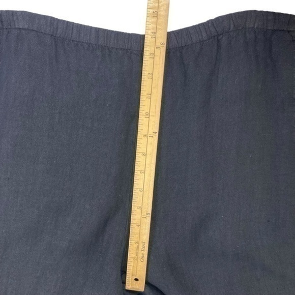 Dear Friends Linen Pants Womens Size M Black Cropped Cargo Pearl Buttons Trouser - Picture 11 of 15